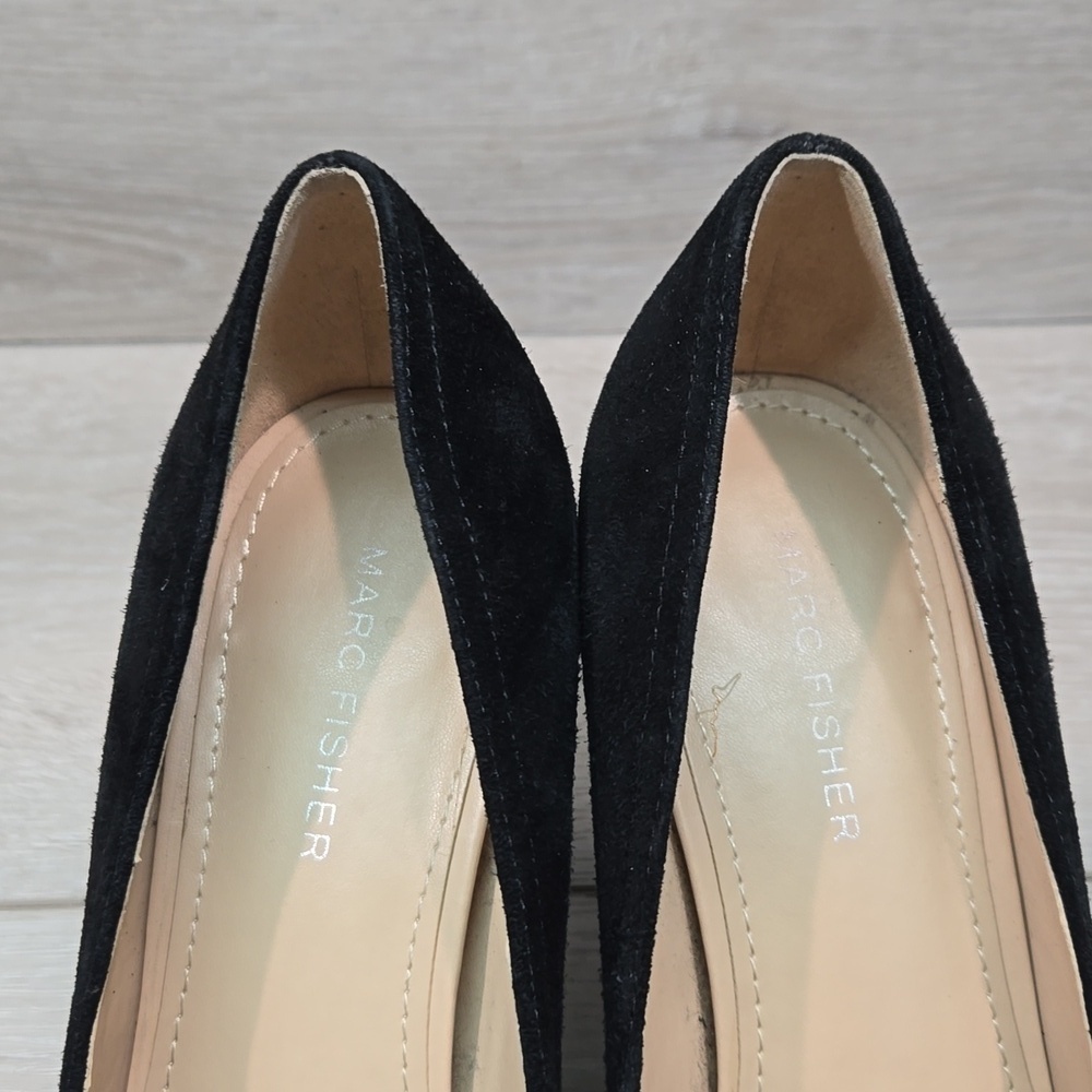 Marc Fisher Women Garlan Leather Square Toe Heels Sandals shoes sz 8.5M - Picture 5 of 12